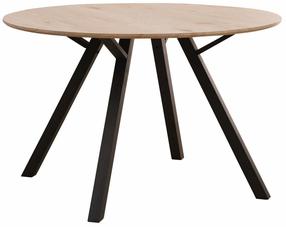 Valgomojo stalas Arno, ruda sp./juoda sp., 120 cm x 120 cm x 76 cm