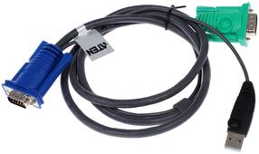 Laidas Aten 2L-5201U USB, 1.2 m, juoda sp.