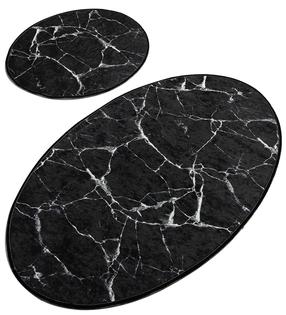 Vannitoamattide komplekt Foutastic Marble 359CHL1539, must v., 100 cm x 60 cm
