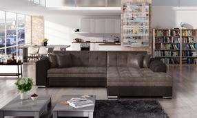 Kampinė sofa Sorento Monolith 09, Monolith 29, ruda sp./tamsiai ruda sp., dešininė, 195 x 295 cm x 80 cm