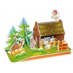 3D puzle Jokomisiada The Birth Of Jesus ZA2216, 19 cm x 11 cm, 25 gab., daudzkrāsaina