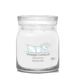 Svece, aromātiskā Yankee Candle Signature Clean Cotton, 50 h, 0.368 g, balta krās.