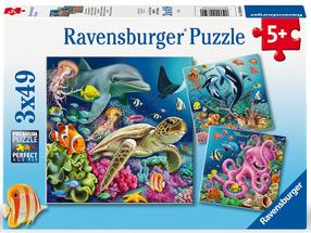 Пазл 3in1 Ravensburger Sea Animals, 21 см x 21 см, 147 шт., многоцветный