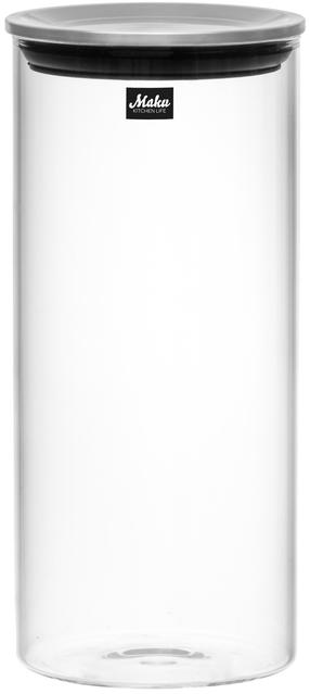 Lielapjoma produktu konteiners Maku Storage, 1.25 l, melns krās./tērauda krās.