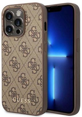 Telefono dėklas Guess GUHCP14LG4GFBR, ruda sp., Apple