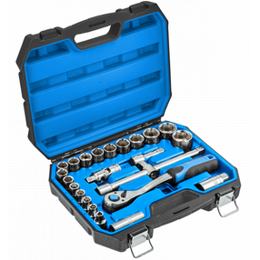 Terkšlinių veržliarakčių ir antgalių rinkinys Högert HT1R410, 8 - 32 mm, 1/2"