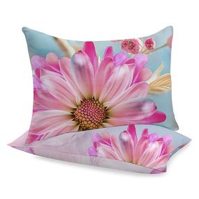 Pagalvės užvalkalas Rustilė Gerbera 1114, rožinė sp./žydra sp., 80 cm x 70 cm