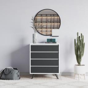 Komoda Kalune Design Suvera 811MDD3436, antracito sp./balta sp., 86 cm x 70 cm x 40 cm