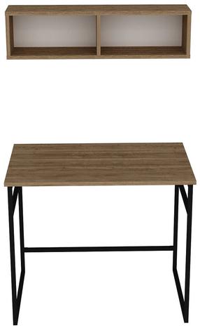 Rakstāmgalds un plaukts Kalune Design Gama 541HDL1109, 90 cm x 60 cm, 75 cm, ozola krās./melns krās.