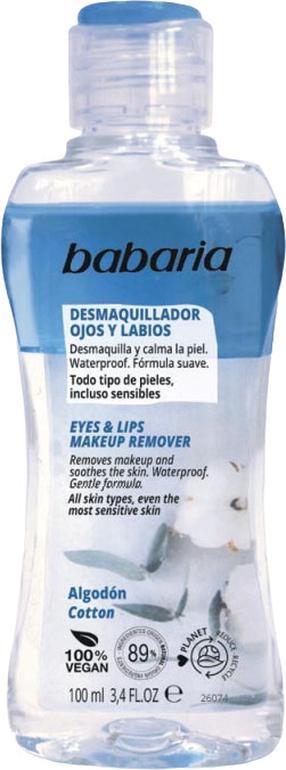 Makiažo valiklis Babaria Eyes & Lips, 100 ml