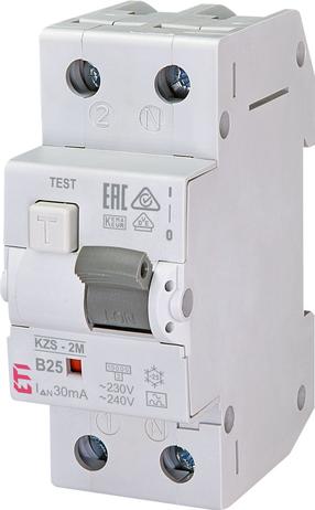 Srovės nuotėkio rėlė ETI KZS-2M, 2P, 25 A, 230 V, 30 mA