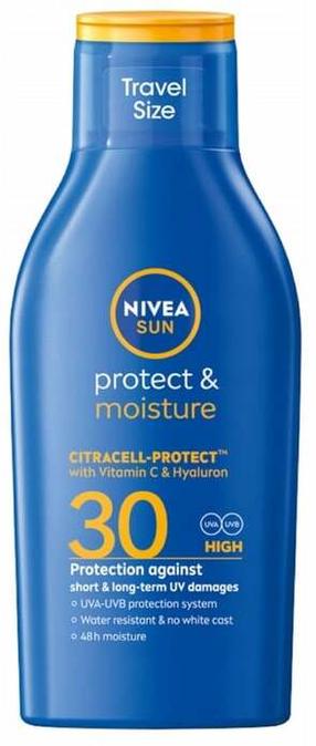 Līdzeklis iedeguma kopšanai ķermenim Nivea Sun Protect & Moisture SPF30, 100 ml