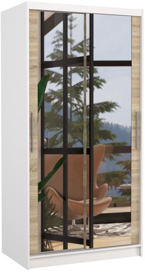 Spinta ADRK Nevio, medžio sp., 100 cm x 58 cm x 200 cm, su veidrodžiu