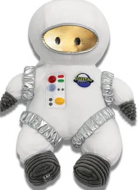 Mīkstā rotaļlieta Celestial Buddies Planety Astronaut, balta krās./sudraba krās., 30 cm