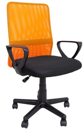 Darbo kėdė Home4you Belinda 27957, 59 x 56 x 86.5 - 98.5 cm, juoda sp./oranžinė sp.