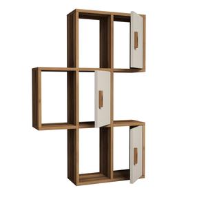 Sieninė lentyna Kalune Design Flora 845HCT1602, kreminė sp./riešuto sp., 112.6 cm x 20 cm x 50 cm