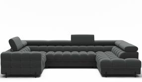 Kampinė sofa Fectory, tamsiai pilka, 205 x 346 cm x 93 cm