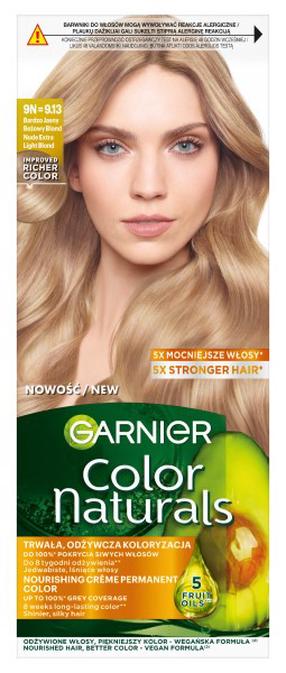 Matu krāsa Garnier Color Naturals, nude extra light blonde krās., 9N=9.13, 112 ml