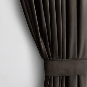 Naktinė užuolaida, su raiščiu Restilo Velvet, ruda sp., 140 cm x 245 cm