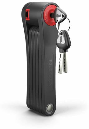 Dviračio spyna Seatylock Foldylock, juoda sp./raudona sp., 750 mm