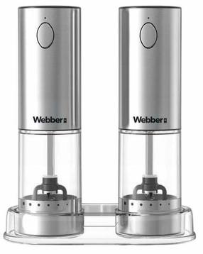 Druskos ir pipirų malūnėlis Webber 05MK41, 0.070 l, skaidri sp./sidabro sp., 3 vnt.
