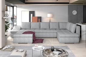 Kampinė sofa Giovanni Omega 02, pilka sp., kairinė, 200 x 340 cm x 88 cm