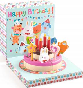 Žaisliniai virtuvės reikmenys, torto rinkinys Djeco Happy Birthday DJ05512, įvairių spalvų