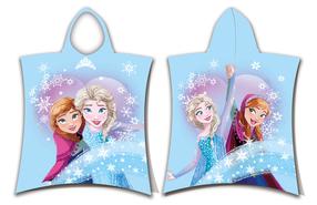 Pončas Frozen Winter Fun, žydra sp., 115 cm x 50 cm