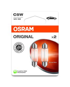 Автомобильная лампочка Osram 6418-2BL, накаливания, прозрачный цв., 12 В