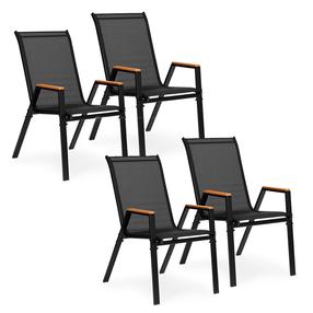 Lauko kėdžių rinkinys MultiGarden, juoda sp./ruda sp., 72 cm x 55 cm x 92 cm, 4 vnt.