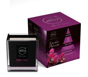 Свеча, ароматическая Aroma Black Series Exotic Flower, 155 г, фиолетовый цв.