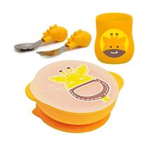 Indų komplektas Marcus&Marcus Toddler Self Feeding Lola, 1 m., nerūdijantysis plienas/silikonas, geltona sp.
