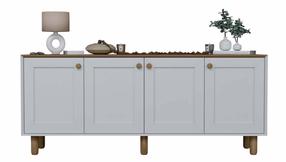 Консольный стол Kalune Design Bohemian 1600-71, белый цв./ореховый цв., 37.3 см x 180 см x 80 см
