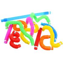 Sensorinių vamzdelių rinkinys Pop Tube, įvairių spalvų, 12 vnt.