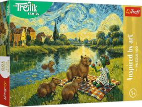 Pusle Trefl Inspired By Art Trefliks Family Feeding The Capybaras 16563, 27.5 cm x 41 cm, 100 tk, mitmevärviline