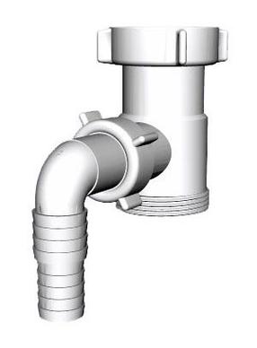 Savienojums veļas mazgājamā mašīna Ani Plast M110, 23 mm, balta krās.