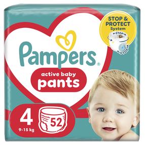 Sauskelnės-kelnaitės Pampers Pants, 4 dydis, 9 - 15 kg, 52 vnt.