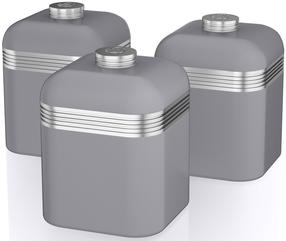 Lielapjoma produktu konteiners Swan Retro Canisters SWKA1020GRN, 1 l, pelēka krās.