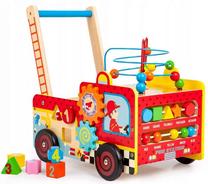 Vaikiškas stumdukas - vaikštynė EcoToys Fire Brigade Wooden