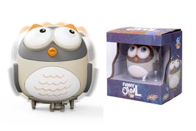 Игрушечное животное сова ZF Funny, 7 см, белый цв./серый цв.