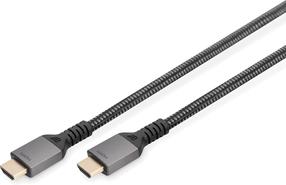Kabelis Digitus HDMI - HDMI 2.1 8K@60Hz DB-330200-010-S HDMI, HDMI, 1 m, juoda sp./pilka sp.