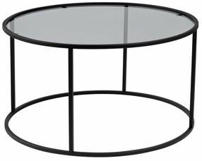 Kavos staliukas Nordure Aurum, skaidrus/juodas/pilkas, 80 cm x 43 cm x 80 cm