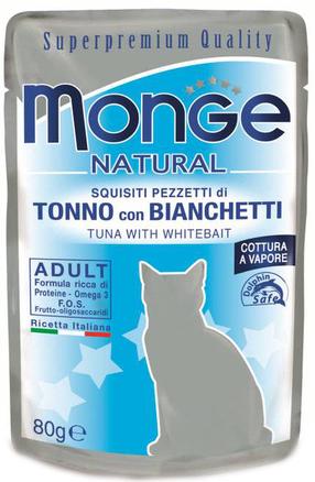 Kassi märgtoit Monge Natural Tuna With Whitebait, kalaliha, 0.08 kg