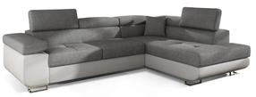 Kampinė sofa Anton Sawana 21, Soft 17, balta sp./pilka sp., dešininė, 202 x 275 cm x 90 cm