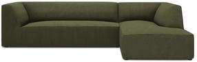 Kampinė sofa Micadoni Home Ruby 4 Seats, tamsiai žalia sp./žalia sp., dešininė, 273 x 180 cm x 69 cm