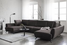 Kampinė sofa Larco Riviera 97, tamsiai pilka sp., 191 x 362 cm x 90 cm