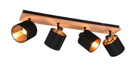 Lampa griesti Reality Tommy R81334030, E14, 4 x 28 W, zelta krās./melna krās. / koka krās.