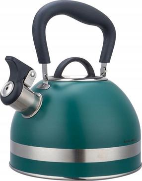 Arbatinukas su švilpuku King Hoff KH-1855, 1.8 l, sidabro sp./juoda sp./žalia sp.