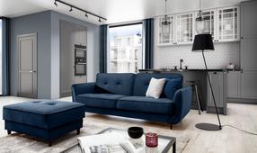 Sofa Bellis Loco 40, tamsiai mėlyna sp., 90 x 220 cm x 83 cm