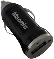 Auto telefona lādētājs Vakoss, USB, melna krās.